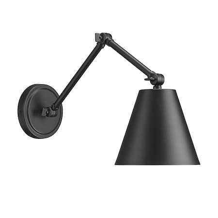 Z-Lite Regent Wall Sconce, 1-Light, 7.5 In.W x 26 In.L x 7.5 In.H, Matte Black/Matte Black 347S-MB